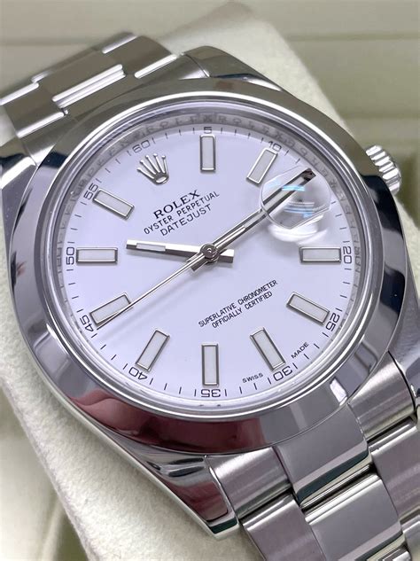 rolex datejust 2 white dial smooth bezel|rolex datejust diamond bezel 41mm.